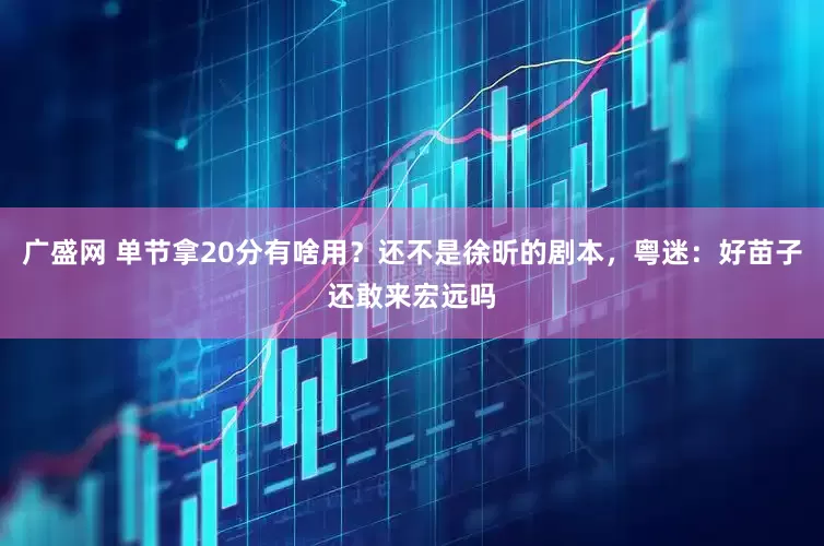 广盛网 单节拿20分有啥用？还不是徐昕的剧本，粤迷：好苗子还敢来宏远吗